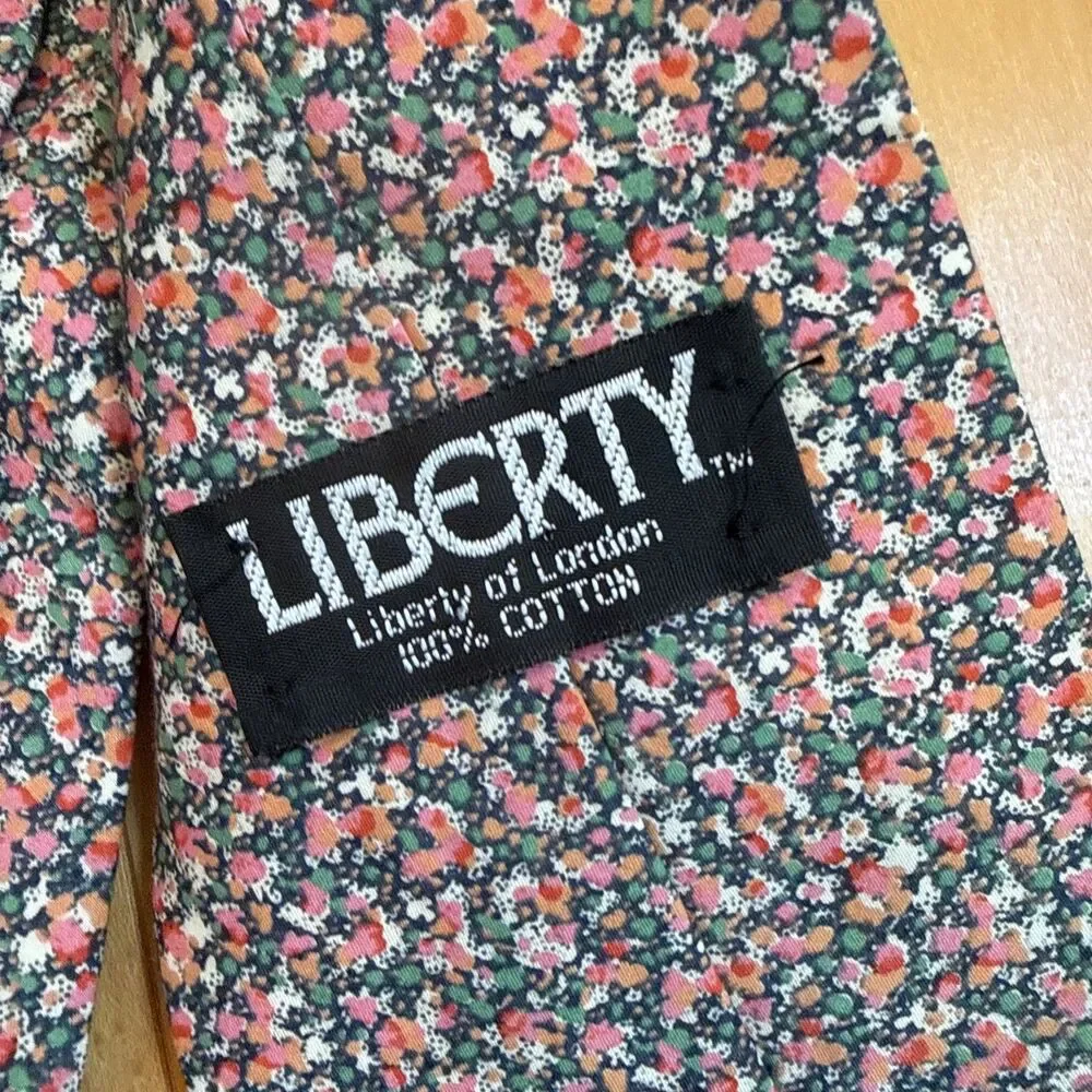 VINTAGE LIBERTY OF LONDON PINK FLORAL 100% COTTON TIE MADE IN USA